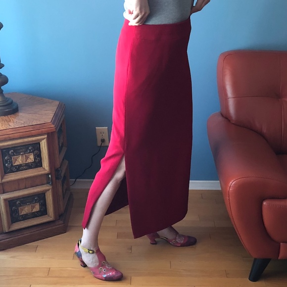 Vintage Marie Claire maxi red skirt made in Canada EUC (as new) - Picture 3 of 11